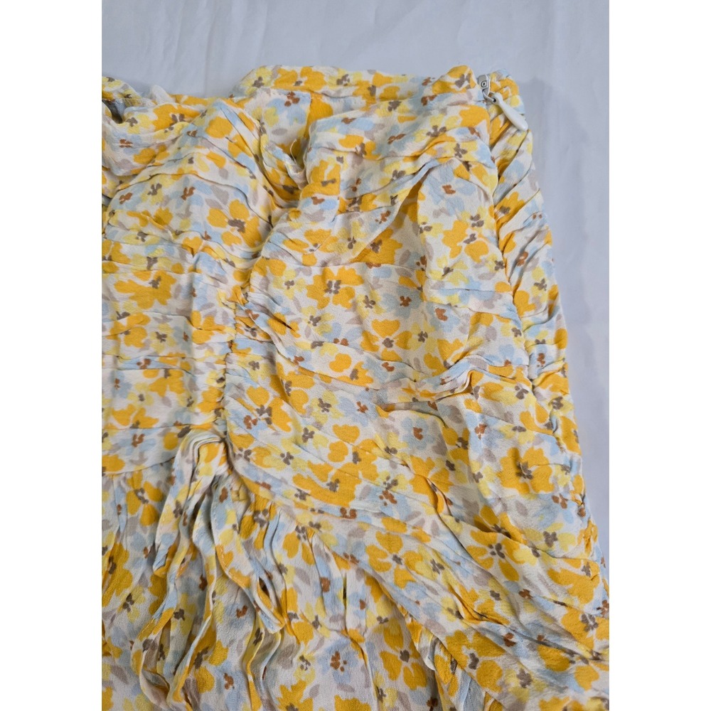 Forever 21 Floral Mini Skirt Lot of 2 Ruched Ruffle White Yellow Blue Large NWT - Picture 16 of 16